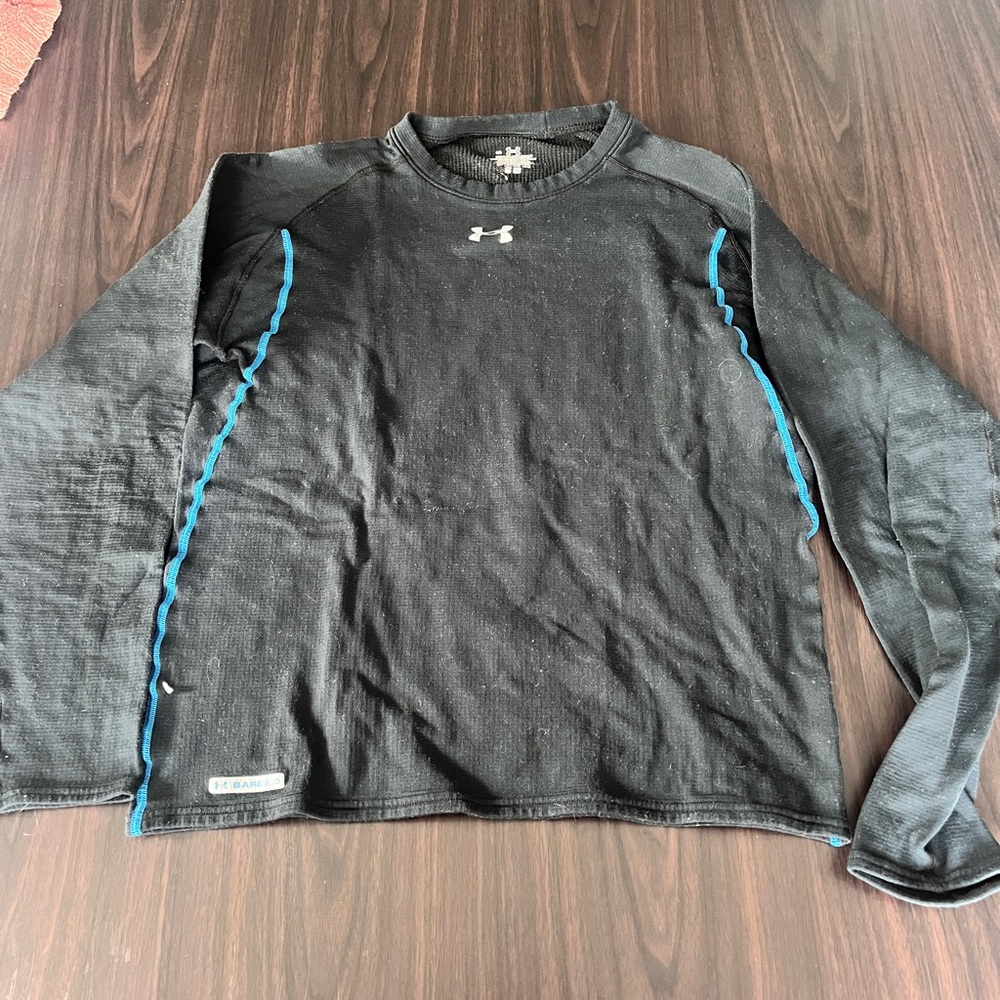 Under Armour Men's Black and Blue Long Sleeve Tee
